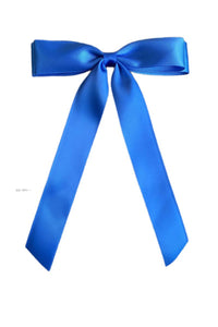 Satin Ribbon Hair Bow Clip | Blue