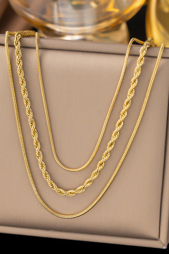 18k Dipped Layered Chain | Gold Necklace