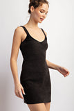 Mineral Wash Bodycon Dress | Ash Black