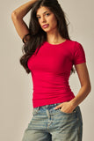 Seamless Basic Fitted Top | Red