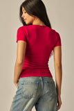 Seamless Basic Fitted Top | Red