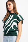 Swirl Mock Neck Top | Hunter Green