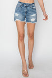 Risen Denim Shorts | Cross Over Side Slit