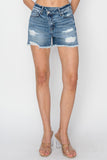 Risen Denim Shorts | Cross Over Side Slit