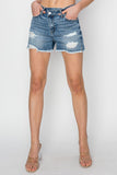 Risen Denim Shorts | Cross Over Side Slit