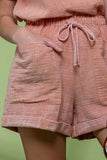 Washed Textured Cotton 2 Piece Shorts/Top Set | Sienna