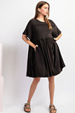 Mineral Washed Dress | Black