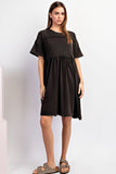 Mineral Washed Dress | Black