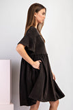 Mineral Washed Dress | Black