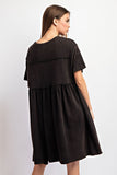 Mineral Washed Dress | Black