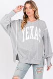 TEXAS French Terry Pullover Sweatshirt | Heather Grey