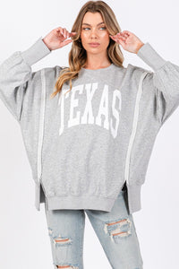 TEXAS French Terry Pullover Sweatshirt | Heather Grey