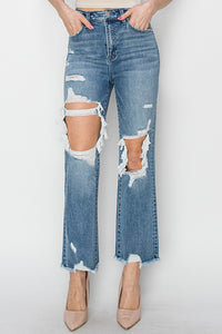 Risen Jeans | High Rise Crop Straight