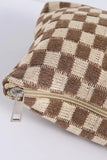 Checkered Cosmetic Bag | Brown