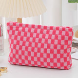 Checkered Cosmetic Bag | Pink