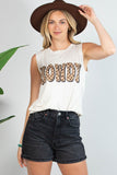 Checker Howdy Sleeveless Top | Oatmeal/Brown
