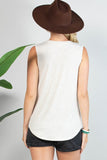 Checker Howdy Sleeveless Top | Oatmeal/Brown