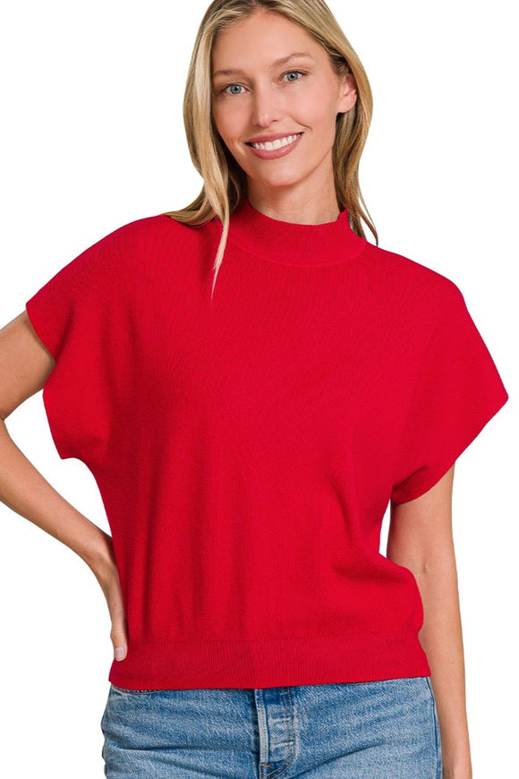 Classic Mock Neck Top | Ruby