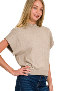 Classic Mock Neck Top | Oatmeal