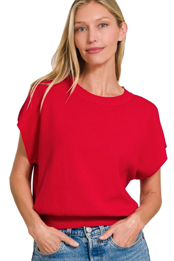 Round Neck Dolman Sleeve Top | Ruby