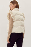 Ruffled Puffer Vest | Cream