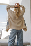 Denim Pocket Knit Cardigan | Oatmeal