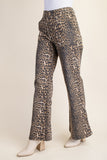 Leopard Denim Flare Pants