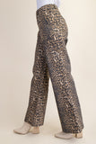 Leopard Denim Flare Pants