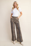 Leopard Denim Flare Pants