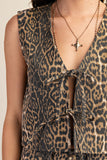 Leopard Denim Bow Vest