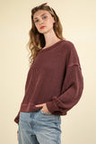 Ribbed Cozy Oversized Ribbed Top | Wine