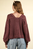 Ribbed Cozy Oversized Ribbed Top | Wine