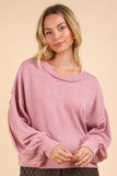 Ribbed Cozy Oversized Ribbed Top | Pink