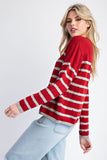 Striped Sweater Top | Merlot