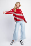 Striped Sweater Top | Merlot