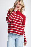 Striped Sweater Top | Merlot