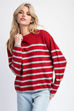 Striped Sweater Top | Merlot