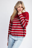 Striped Sweater Top | Merlot