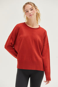 Relaxed Fit Pullover Sweater | Redwood