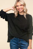 Legging Approved Long Knit Top | Black