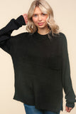 Legging Approved Long Knit Top | Black