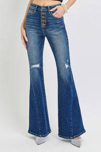 Risen Jeans | Tummy Control High Rise Button Fly Flare