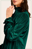 Velvet Long Puff Sleeve Top | Emerald