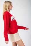 Merry Sweater Top | Red