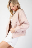 Solid Bomber Jacket | Dusty Pink