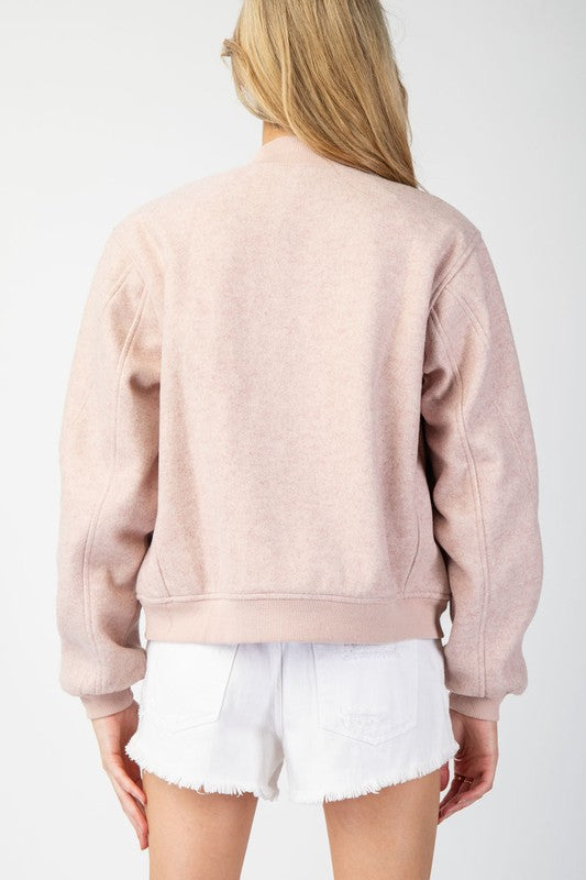 Solid Bomber Jacket | Dusty Pink
