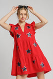 Spirit Sequin Star Dress | Red