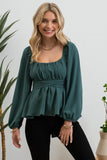 Scoop Neck Back Tie Top | Hunter Green