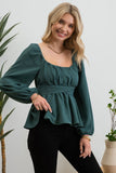 Scoop Neck Back Tie Top | Hunter Green