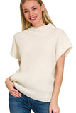 Power Shoulder Sweater Top | Ivory